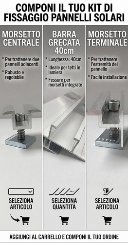 Kit fissaggio pannelli solari - pannelli,