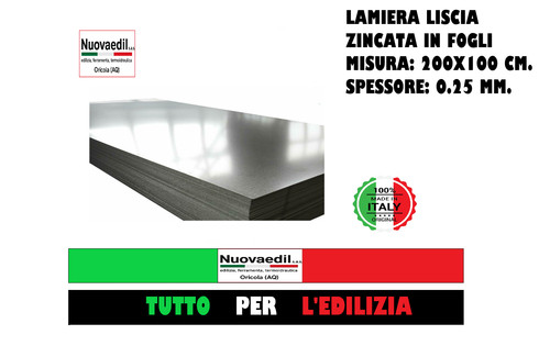 Lamiera zincata liscia piana - piana, a